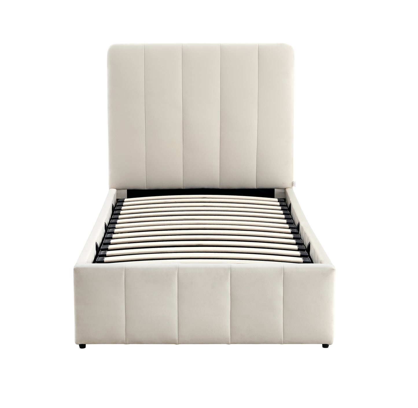 Lit coffre 1 place Lydia beige