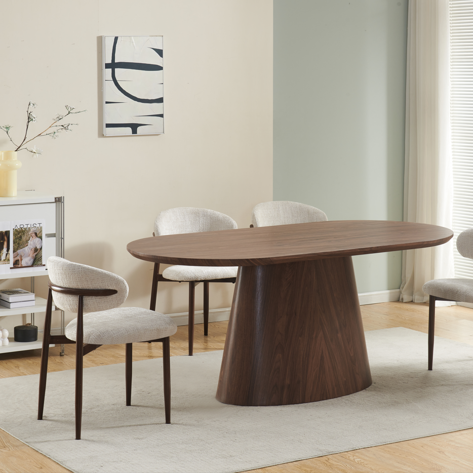 Chaise Boheme velours couleur bois noyer