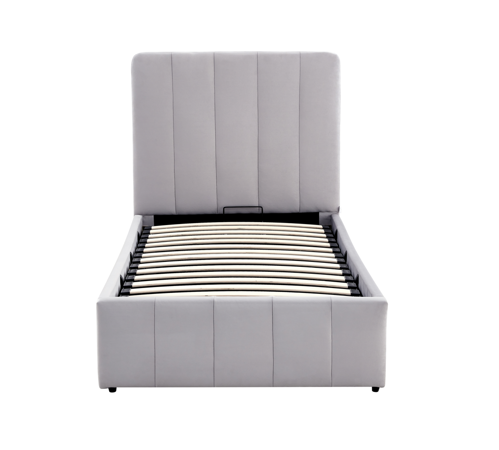 Lit coffre 1 place Lydia gris