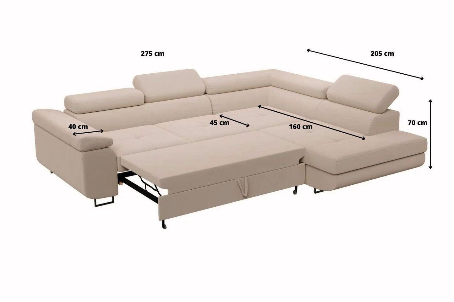 Canapé d'Angle Convertible AUGUST Beige