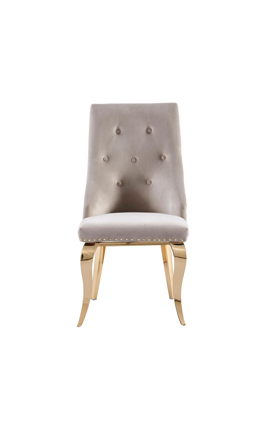 Chaise anneau clouté or