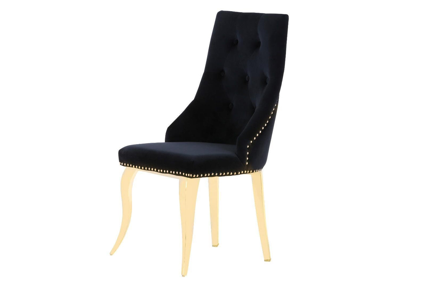 Chaise anneau clouté or