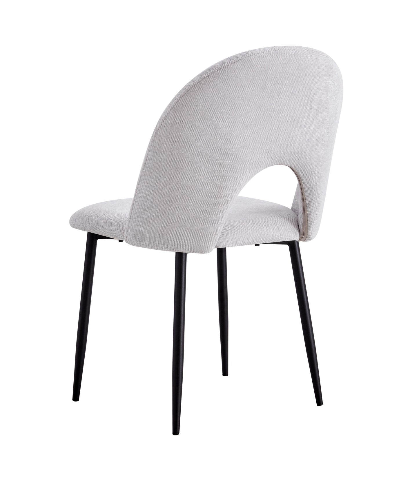 Chaise Teddy chenille gris pied noir