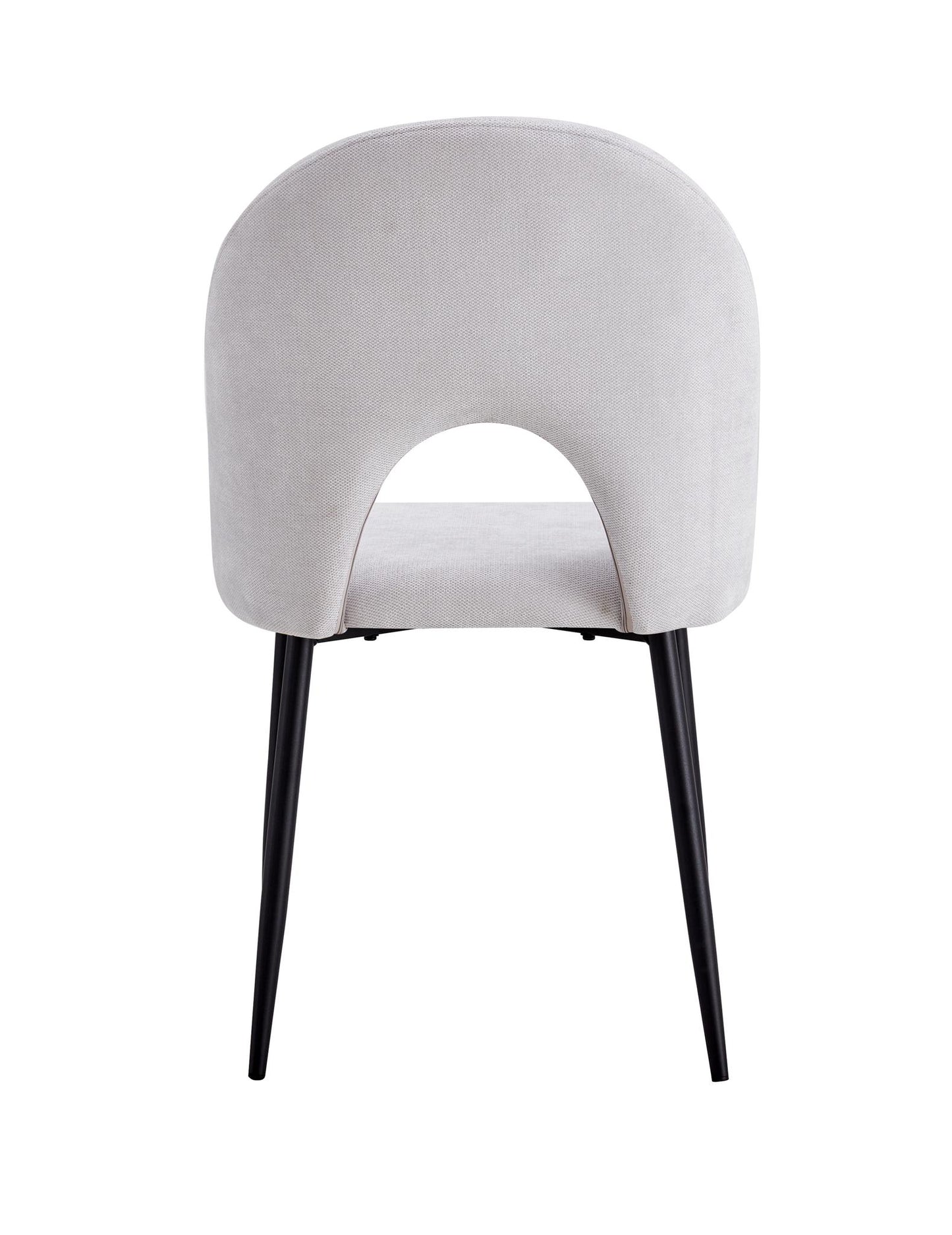 Chaise Teddy chenille gris pied noir