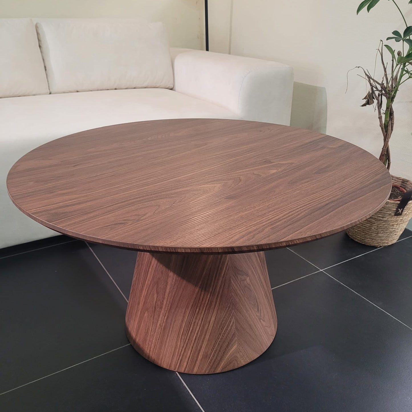 Table basse bois noyer Elisa 80cm