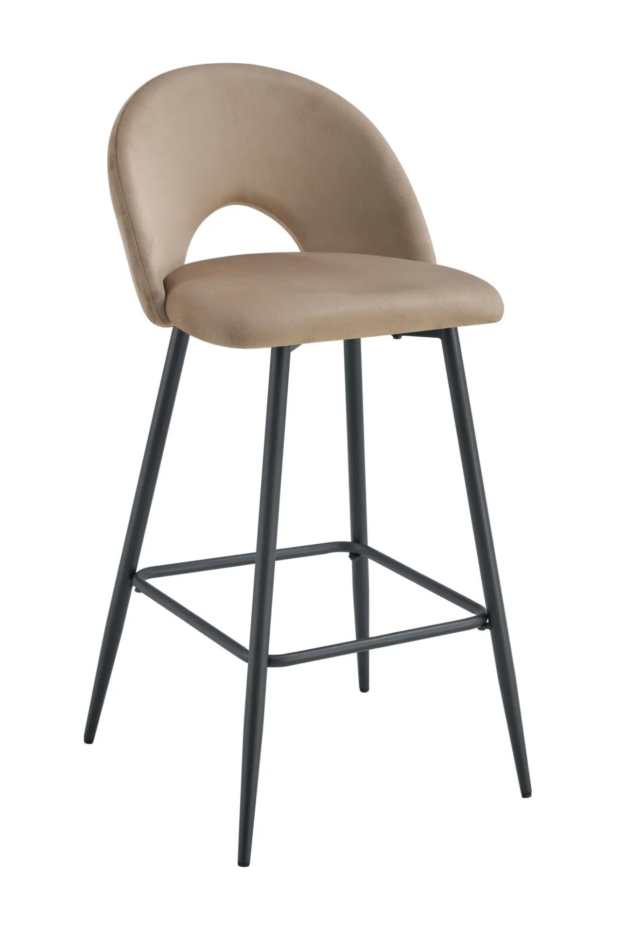 Chaise de bar Teddy pieds noir