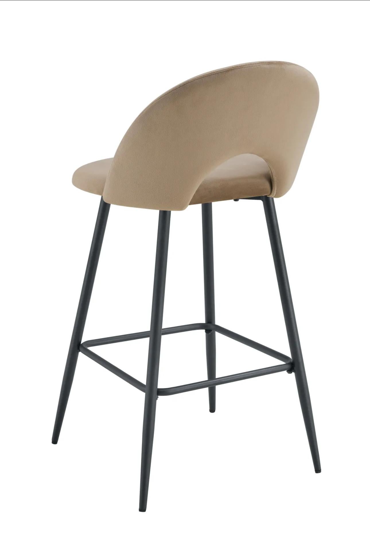 Chaise de bar Teddy pieds noir