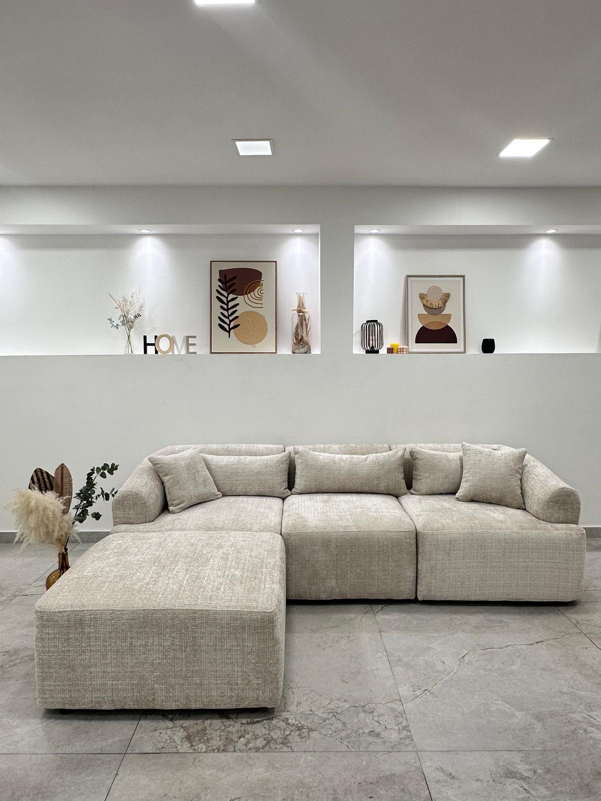 Canapé MILA Modulable tissu marbella beige