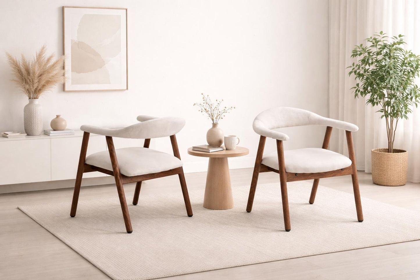 Chaise Berita pied couleurs noyer