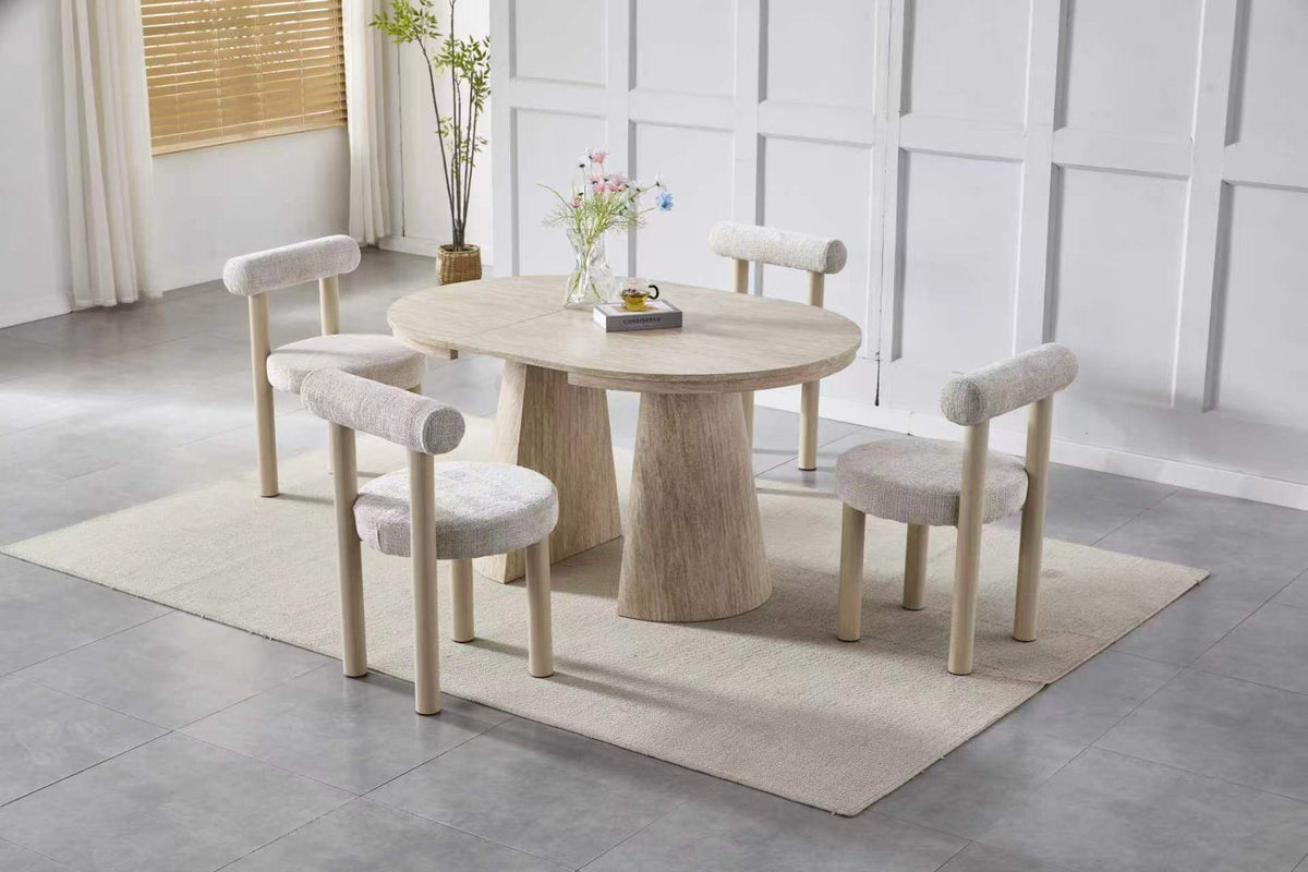 Table de séjour extensible Pera 100cm couleur travertin
