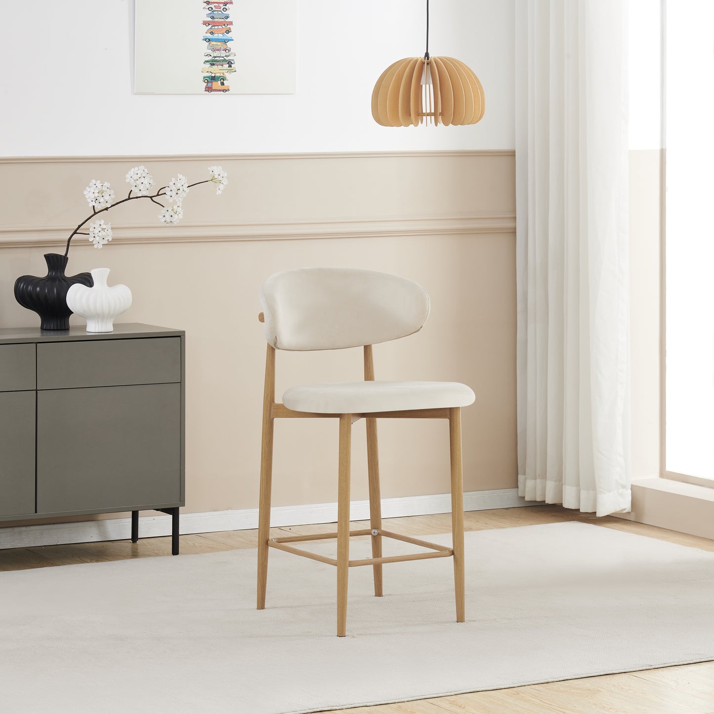 Chaise de bar Boheme pied couleur hêtre