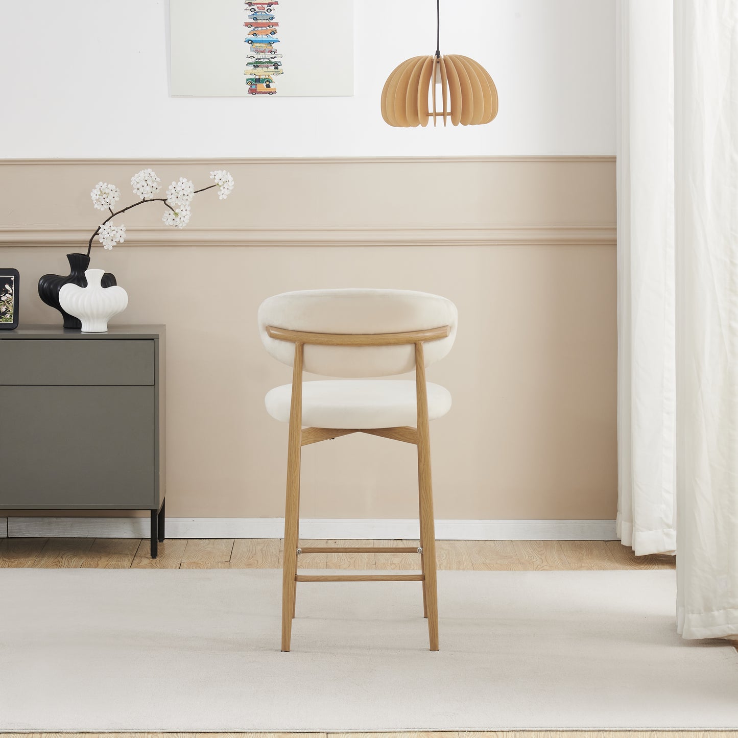 Chaise de bar Boheme pied couleur hêtre