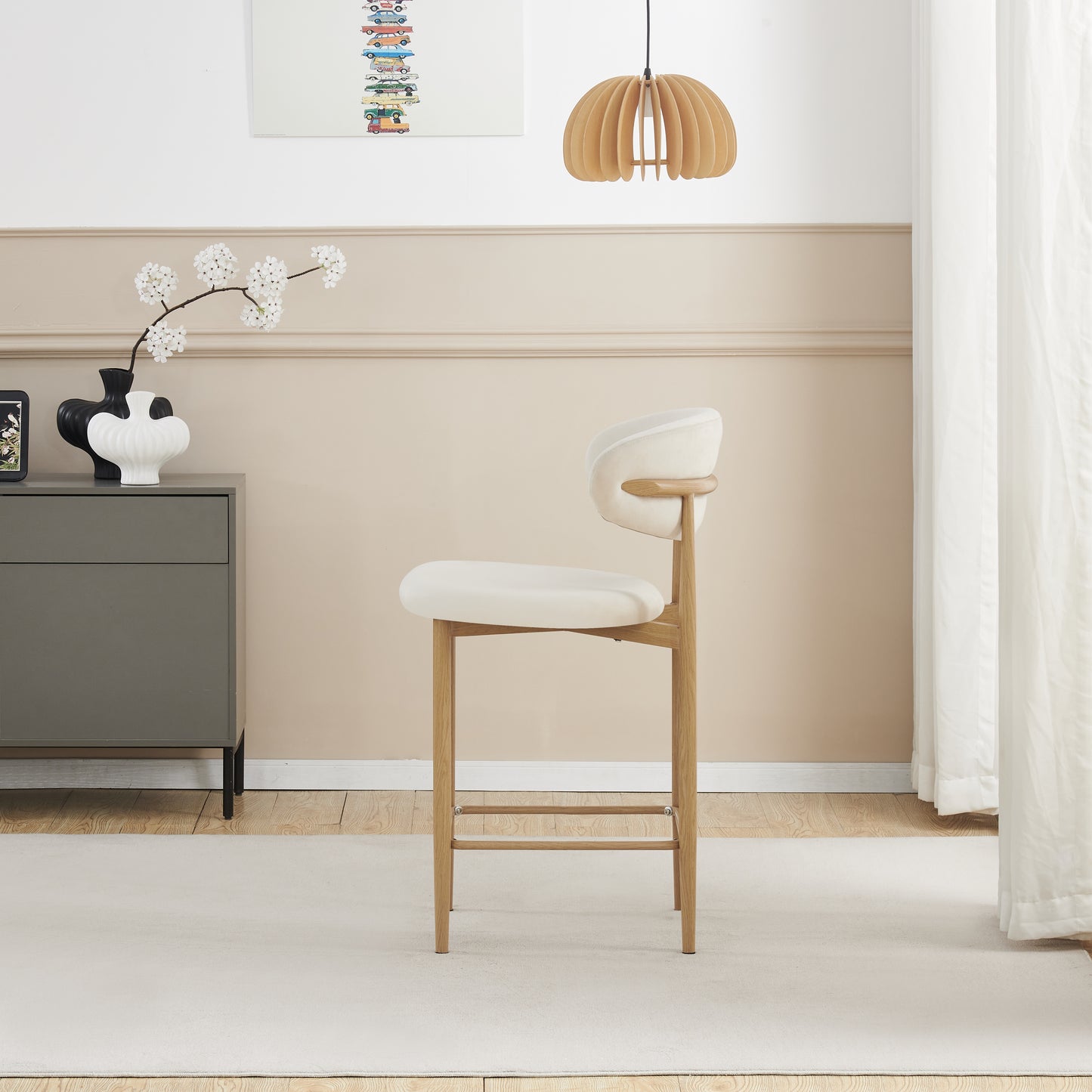 Chaise de bar Boheme pied couleur hêtre