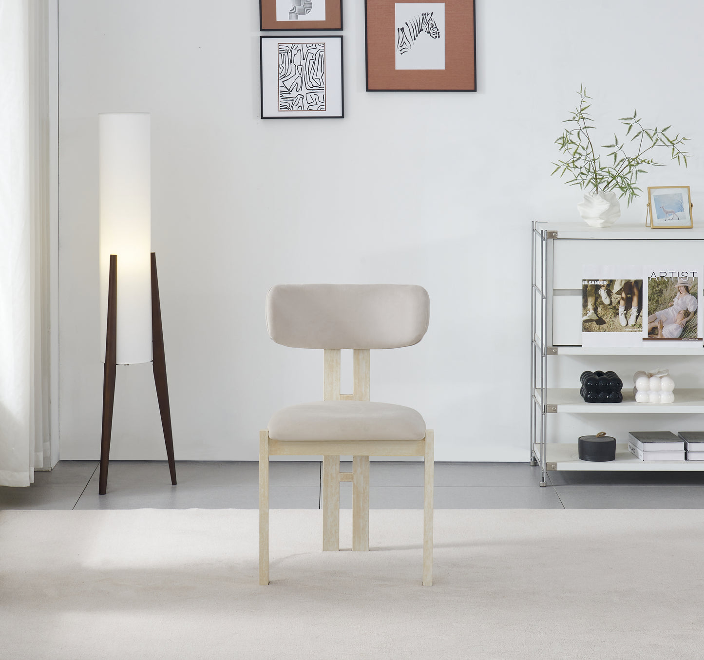 Chaise Paulina pied couleur travertin