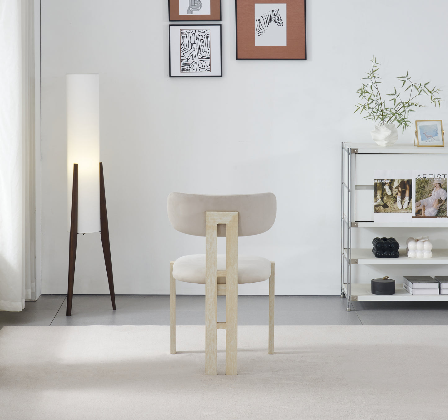 Chaise Paulina pied couleur travertin