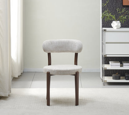 Chaise Naya pied noyer / tissu marbella beige