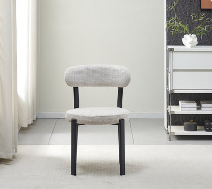 Chaise Naya pied noir / tissu marbella beige