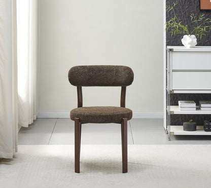 Chaise Naya pied noyer / tissu Marron