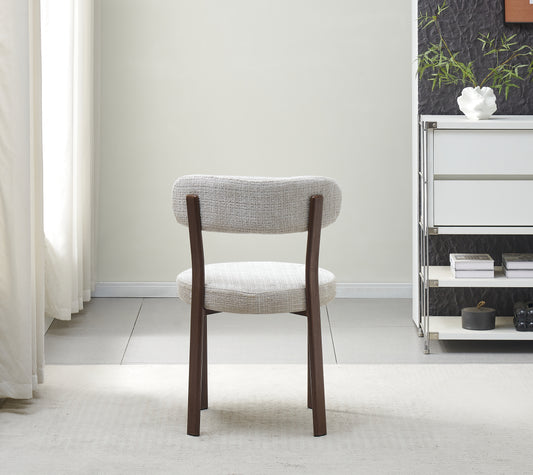 Chaise Naya pied noyer / tissu marbella beige