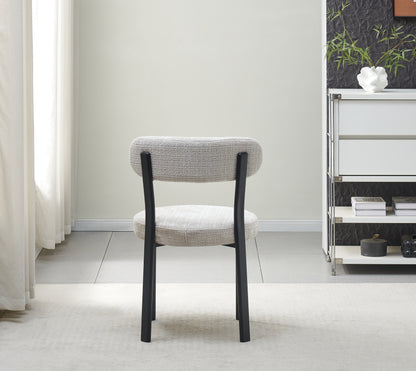 Chaise Naya pied noir / tissu marbella beige