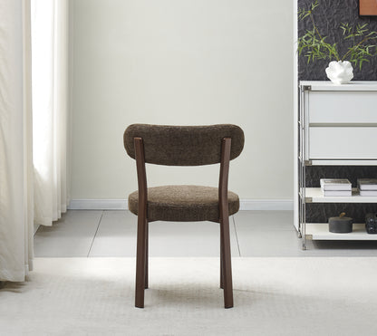 Chaise Naya pied noyer / tissu Marron