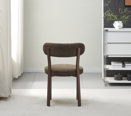 Chaise Naya pied noyer / tissu Marron