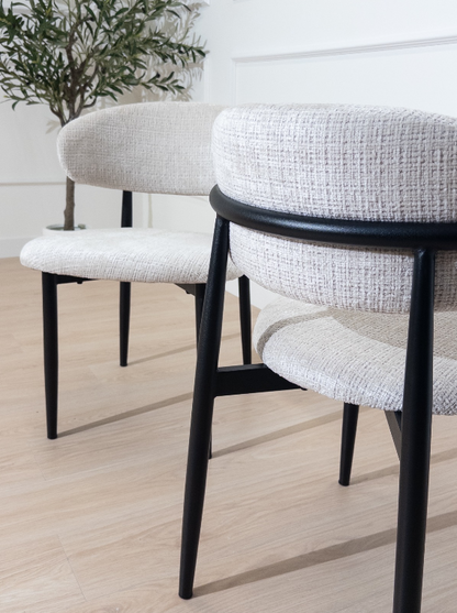 Chaise Boheme couleur noir tissu marbella