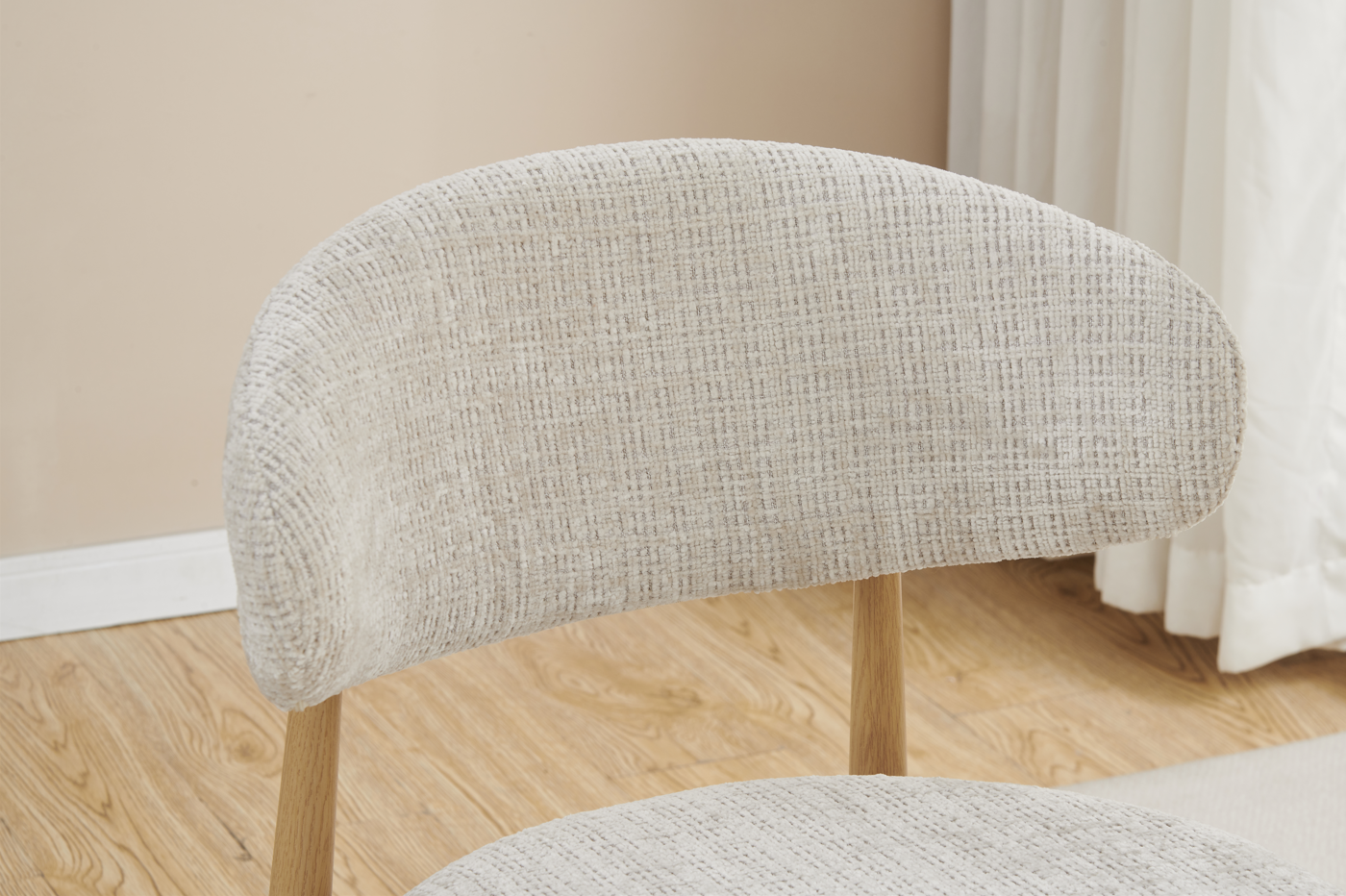 Chaise Boheme pieds couleurs hêtre tissu marbella