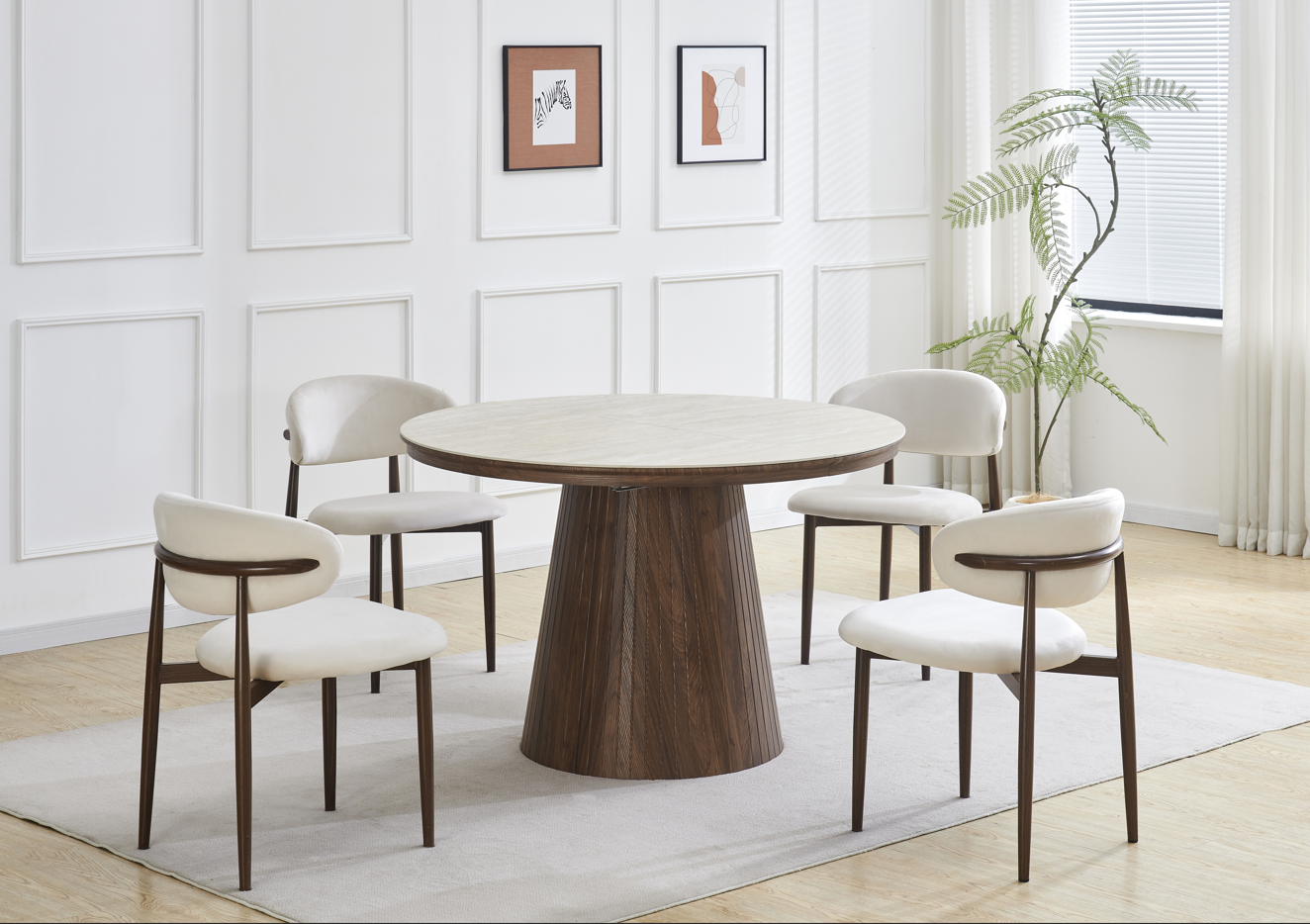 Table de séjour Lea extensible bi-color