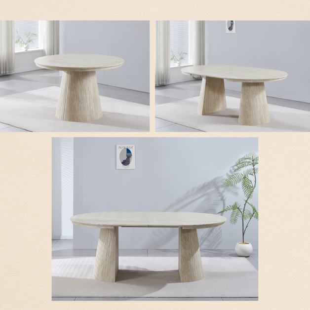Table de séjour Lea extensible Travertin