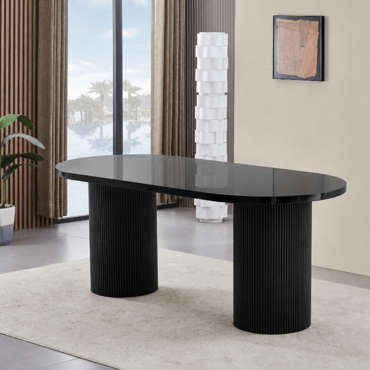 Table de séjour Tino noir brillant
