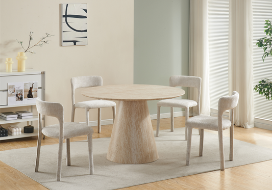 Table de séjour Hana façon travertin