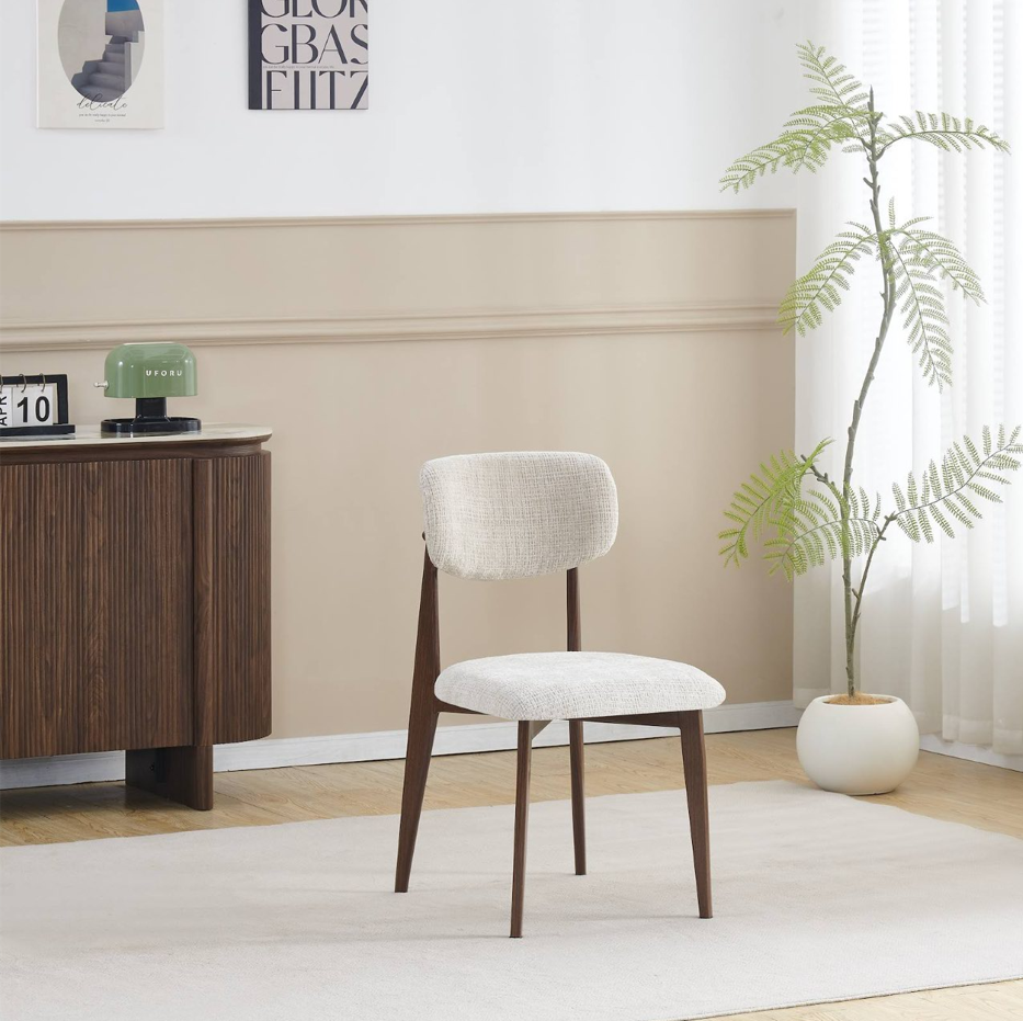 Chaise Linea pieds couleurs noyer tissu Marbella