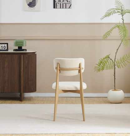 Chaise Linea pieds couleurs hêtre tissu velours