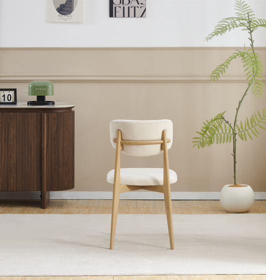 Chaise Linea pieds couleurs hêtre tissu velours