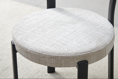 Chaise Naya pied noir / tissu marbella beige