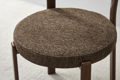 Chaise Naya pied noyer / tissu Marron