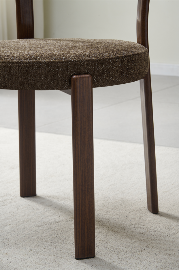 Chaise Naya pied noyer / tissu Marron