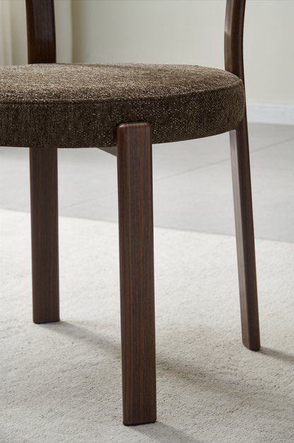 Chaise Naya pied noyer / tissu Marron