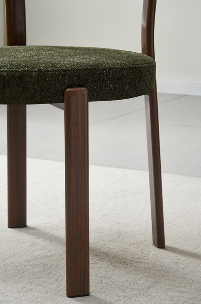 Chaise Naya pied noyer / tissu Vert