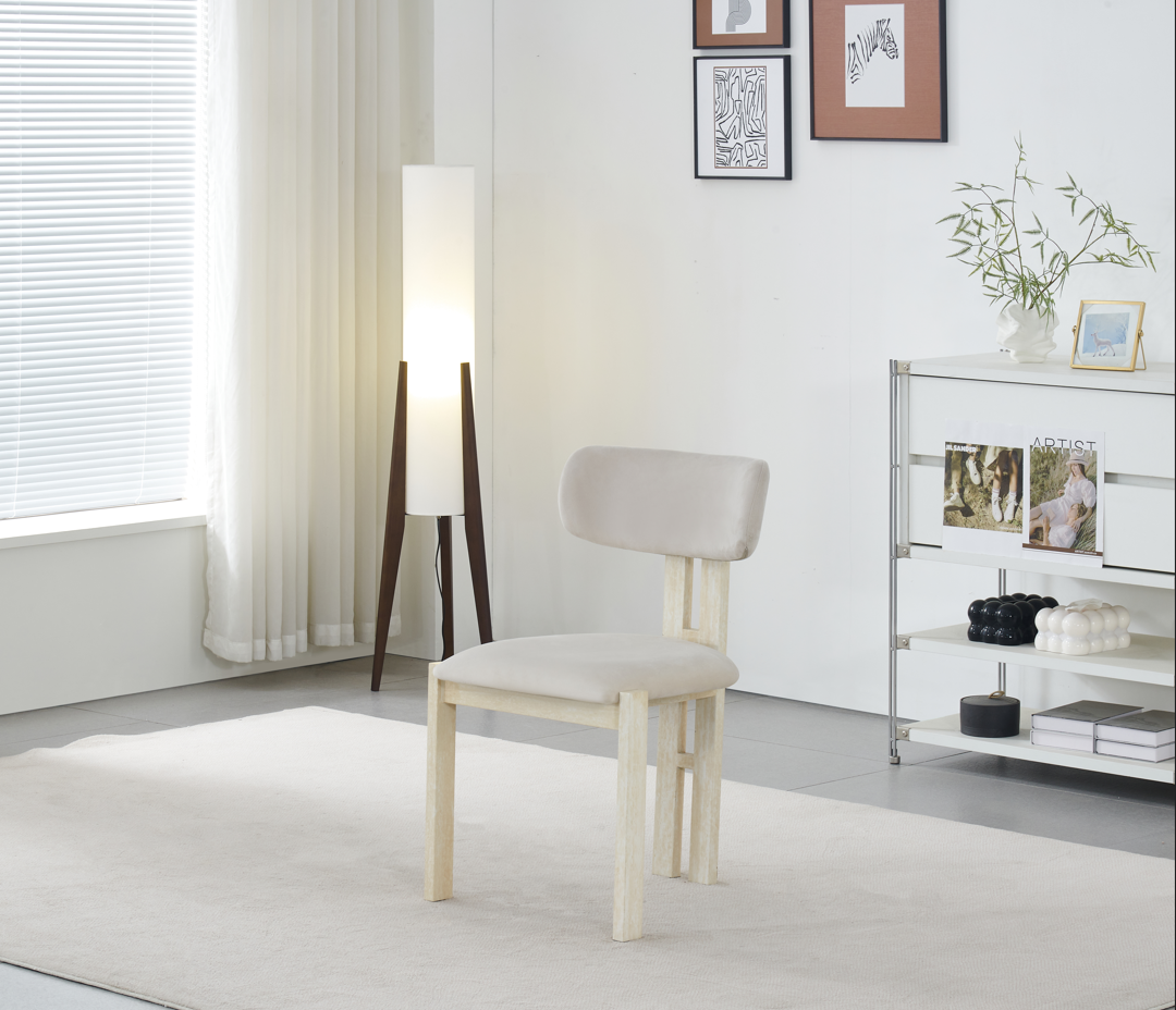 Chaise Paulina pied couleur travertin