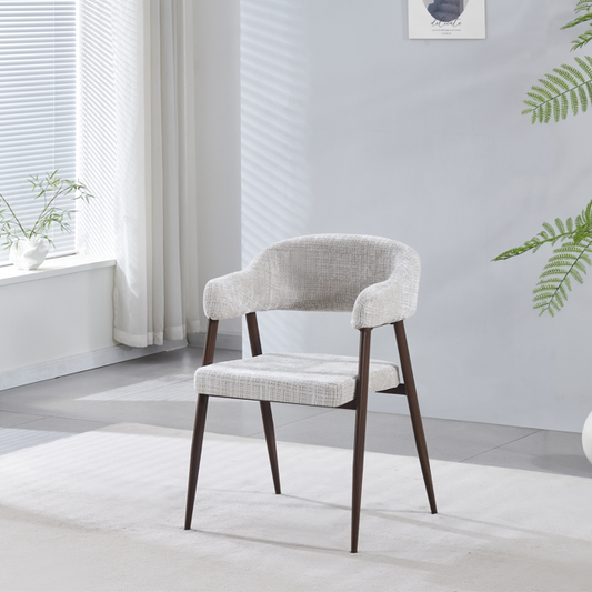 Chaise Lisa - couleur noyer - tissu marbella