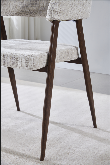 Chaise Lisa - couleur noyer - tissu marbella