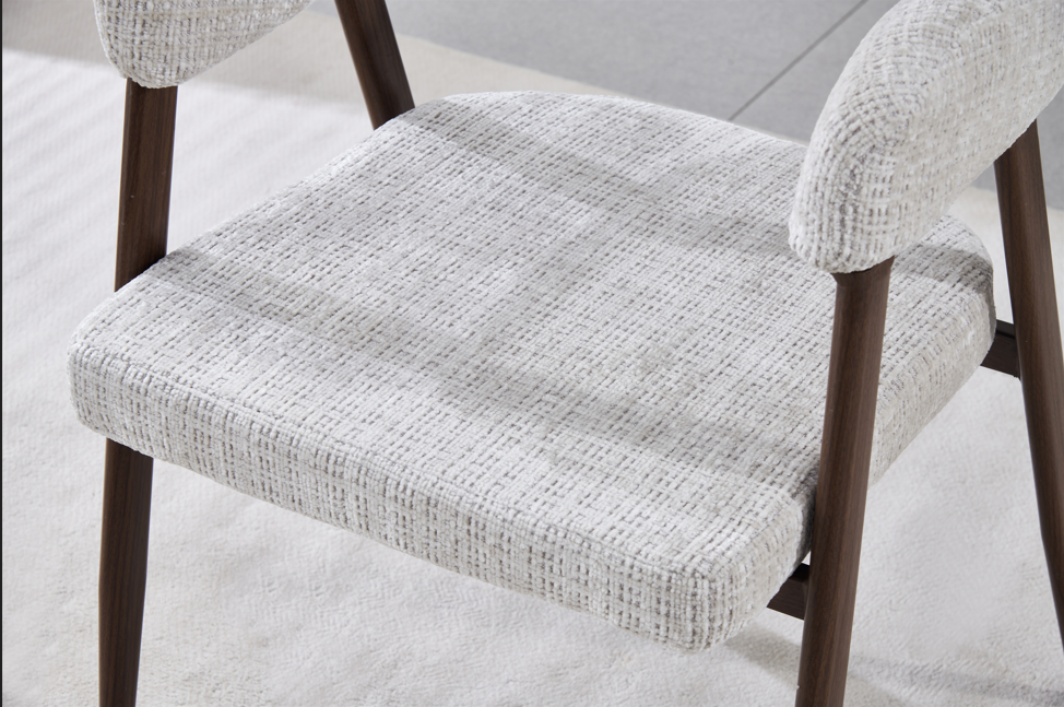 Chaise Lisa - couleur noyer - tissu marbella