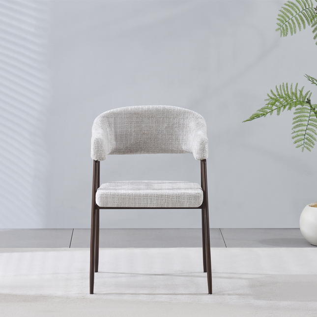 Chaise Lisa - couleur noyer - tissu marbella