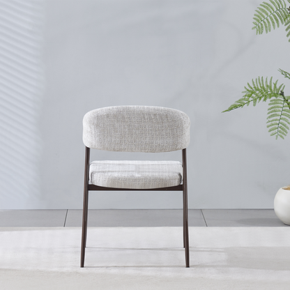 Chaise Lisa - couleur noyer - tissu marbella