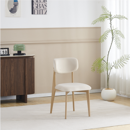 Chaise Linea pieds couleurs hêtre tissu velours