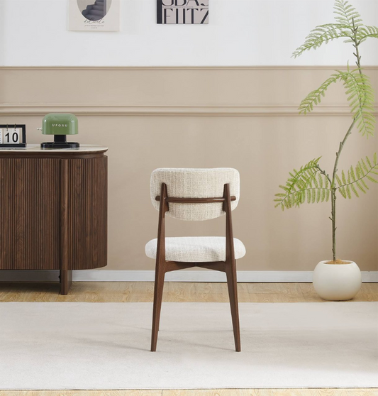 Chaise Linea pieds couleurs noyer tissu Marbella
