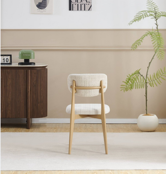 Chaise Linea pieds couleurs hêtre tissu Marbella