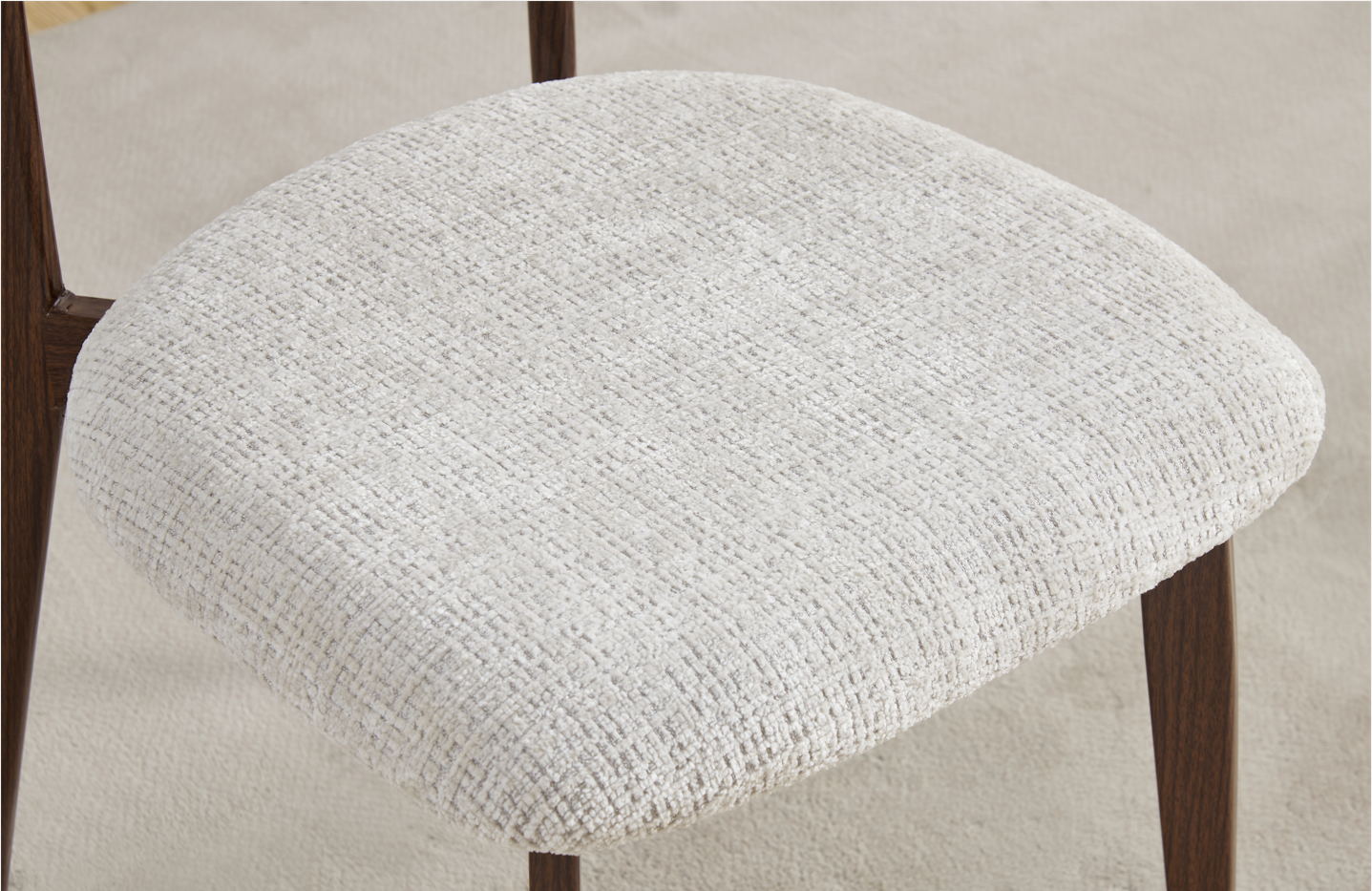 Chaise Linea pieds couleurs noyer tissu Marbella